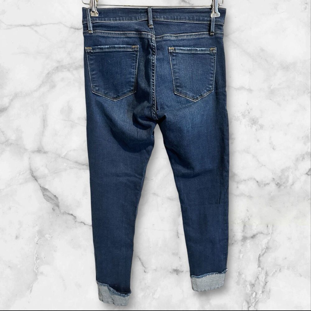 FRAME Le Skinny‎ De Jeanne Crop Jeans Women Size 29 28X27 Blue Stretch - Picture 2 of 5
